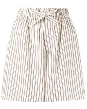 Tekla Pantalones Cortos De Pijama A Rayas - Blanco