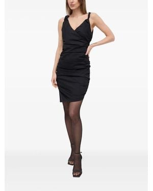 Pinko Twisted Ruched Mini Dress - Black