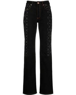 Marine Serre Boot-Cut Jeans - Black