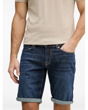 Guess Sonny Logo-Patch Denim Shorts - Blue