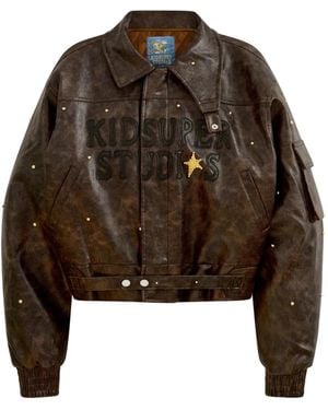 Kidsuper Appliqued Studded Jacket - Brown