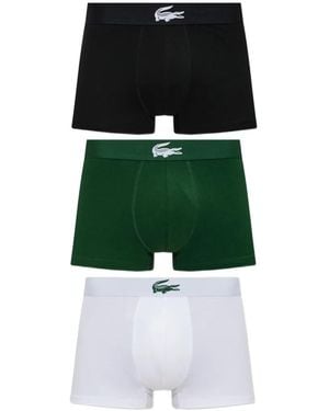 Lacoste Set De Tres Bóxeres Con Logo En La Cinturilla - Verde