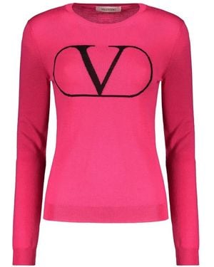 Valentino Garavani Vlogo Wool Jumper - Pink