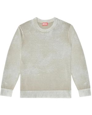 DIESEL Logo-Embroidered Cotton Jumper - White