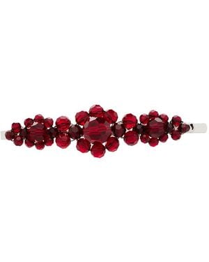 Simone Rocha Crystal Hair Clip - Red