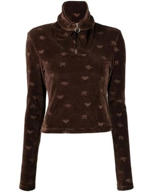 ROTATE BIRGER CHRISTENSEN Top Mona A Maniche Lunghe - Marrone