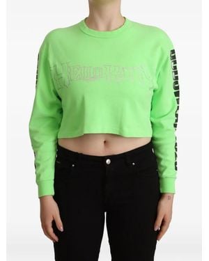 Gcds Hello Kitty Cropped Sweatshirt - Green