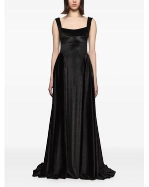 Atu Body Couture V-Back Velvet Maxi Gown - Black
