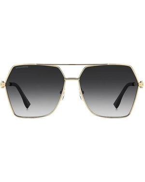 DSquared² Geometric-Frame Sunglasses - Black