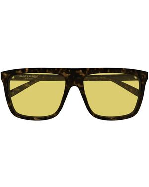 Saint Laurent Tortoiseshell-Effect Square-Frame Sunglasses - Nero