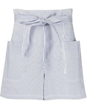 Philosophy Di Lorenzo Serafini Striped High-Waisted Shorts - Blue