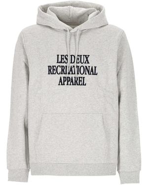 Les Deux From Copenhagen Logo-Print Cotton Hoodie - Grey