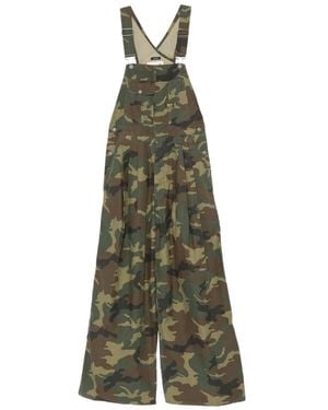 R13 Camouflage-Print Dungarees - Green