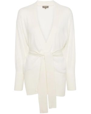 N.Peal Cashmere ベルテッド カシミアカーディガン - ホワイト