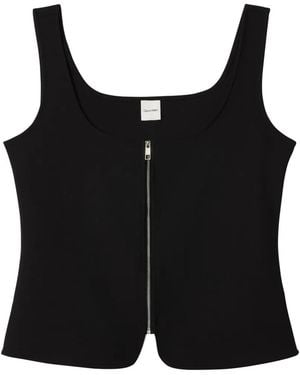 Calvin Klein Zip-Up Sleeveless Top - Black