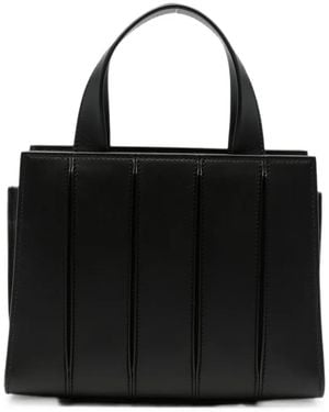 Max Mara Paneled Leather Tote Bag - Black
