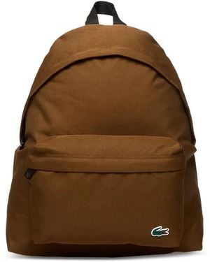 Lacoste Croc Logo-Patch Backpack - Brown