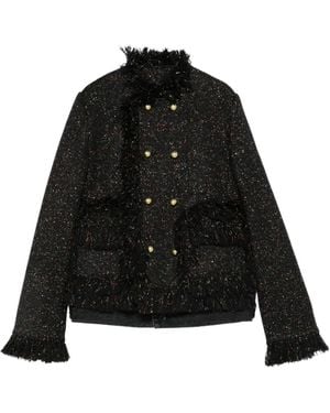 Sacai Abrigo Con Doble Botonadura - Negro
