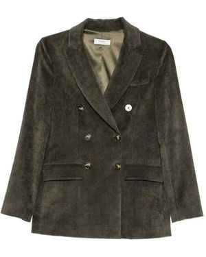 NINA 14.7 Double-Breasted Corduroy Blazer - Green