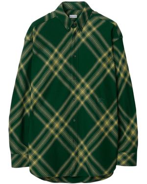 Burberry Mid-Length Wool Coat - Green