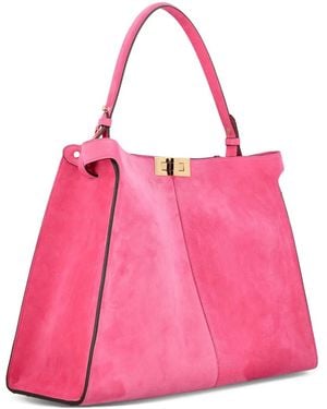 Fendi Way Large Suede Bag - Pink