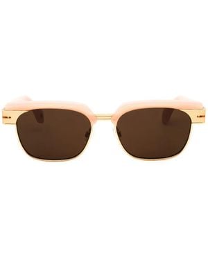 Palm Angels Fortuna Rectangle-Frame Sunglasses - Metallic