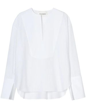 Closed Cotton Blouse - White