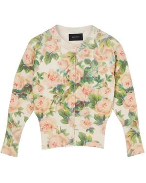 Simone Rocha Floral-Print Knit Cardigan - White