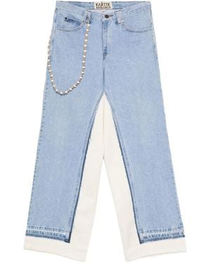 Kartik Research Jeans mit perlenverzierten Einsätzen - Blau