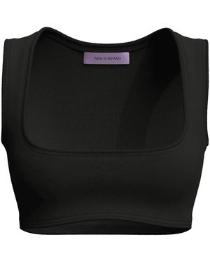 MACCAPANI Perfect スクエアネック トップ - ブラック
