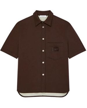 Givenchy Couture Seam Short-Sleeve Shirt - Brown