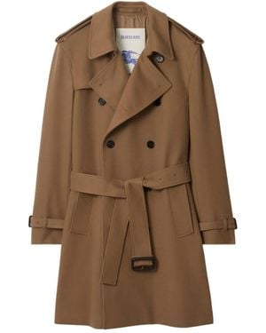 Burberry Cashmere Belted Trench Coat - Brown