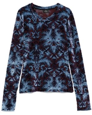 Etro Crew-Neck Top - Blue