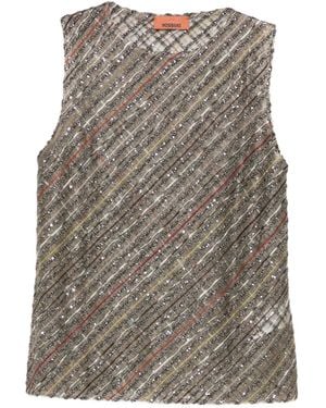 Missoni Sequin Striped Top - Grey