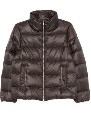 Peserico Quilted High-Neck Jacket - Brown