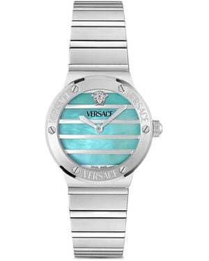 Versace ストライプダイヤル 33mm 腕時計 - ブルー