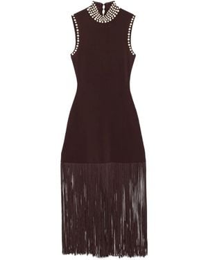 Sandro Fringed Knit Midi Dress - Purple
