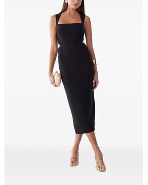 BWLDR Riri Square-Neck Midi Dress - Black