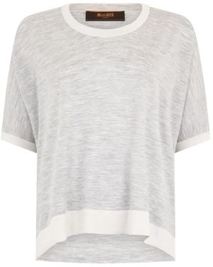 Moorer Panelled Jumper - White