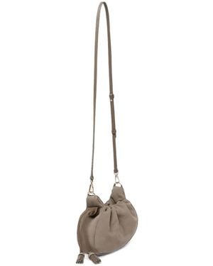 Fabiana Filippi Tassel-Embellished Ruched Shoulder Bag - White