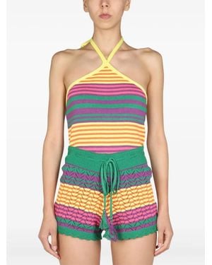 Gallo Striped Halter-Neck Top - Yellow