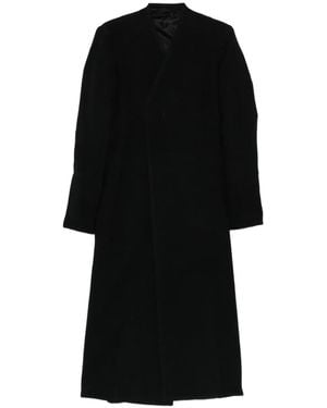 Rick Owens Overlap-Seam Wool Coat - Black