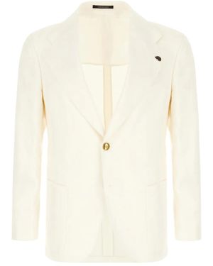 Gabriele Pasini Branded-Button Cotton Jacket - Natural
