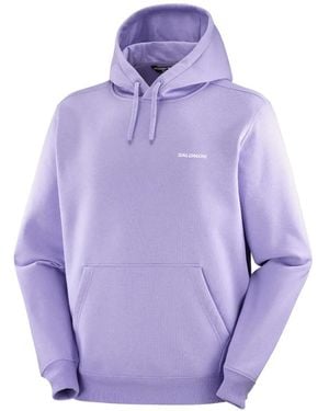 Salomon Logo-Print Drawstring Hoodie - Purple
