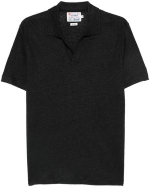 MC2 Saint Barth Fraser Linen Polo Shirt - Black