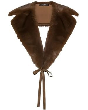 Seventy Faux-Fur Tie-Fastening Scarf - Brown