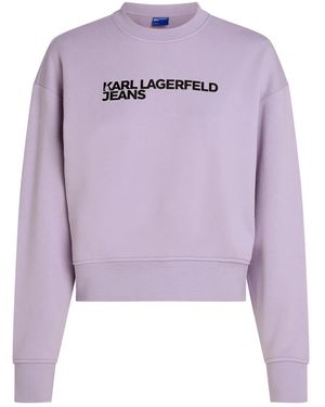 Karl Lagerfeld Felpa Con Stampa Logo - Viola