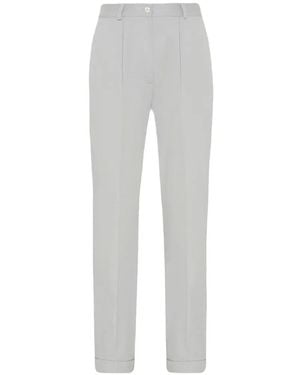 Kiton Belt-Loop Turn-Up Pants - Gray