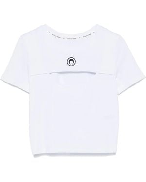 Marine Serre カットアウト Tシャツ - ホワイト