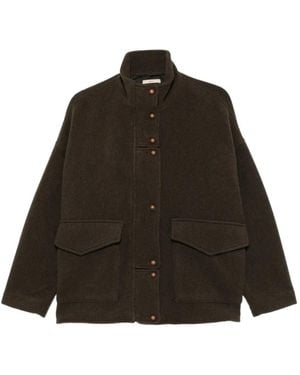 Sessun Button-Fastening High-Neck Jacket - Black
